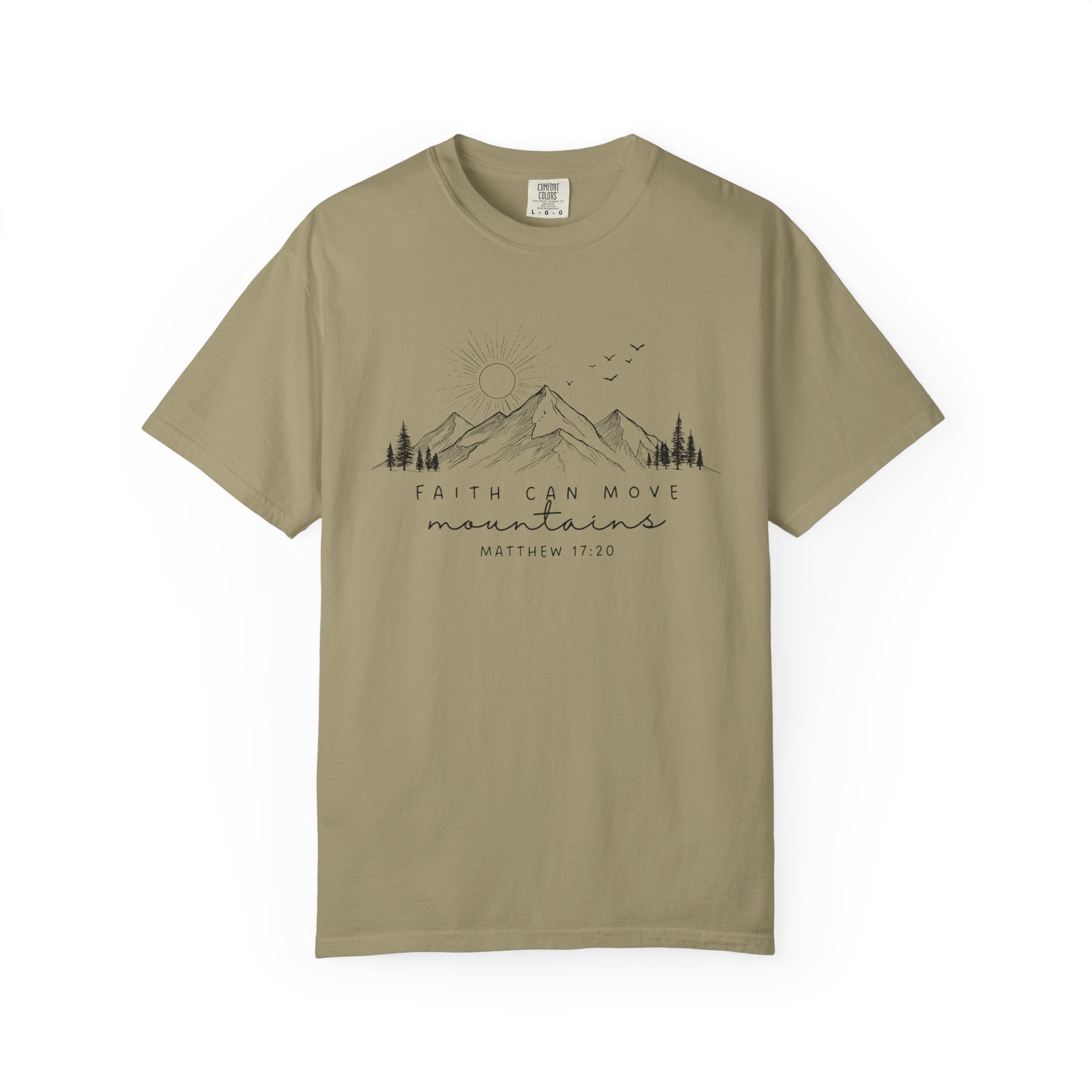 Faith Can Move Mountains T-Shirt — Matthew 17:20 Mountain Graphic Tee