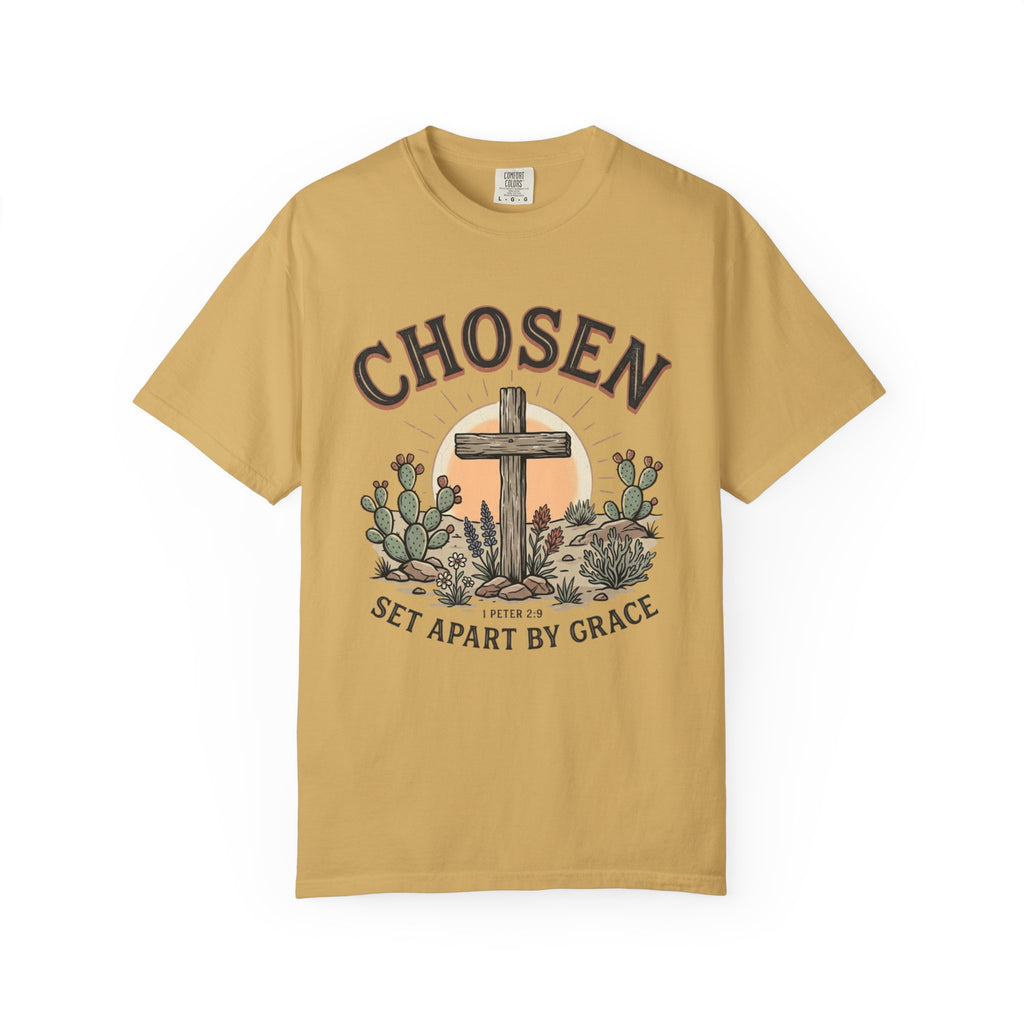 Chosen Cross T-Shirt — "Set Apart by Grace" Christian Faith Tee