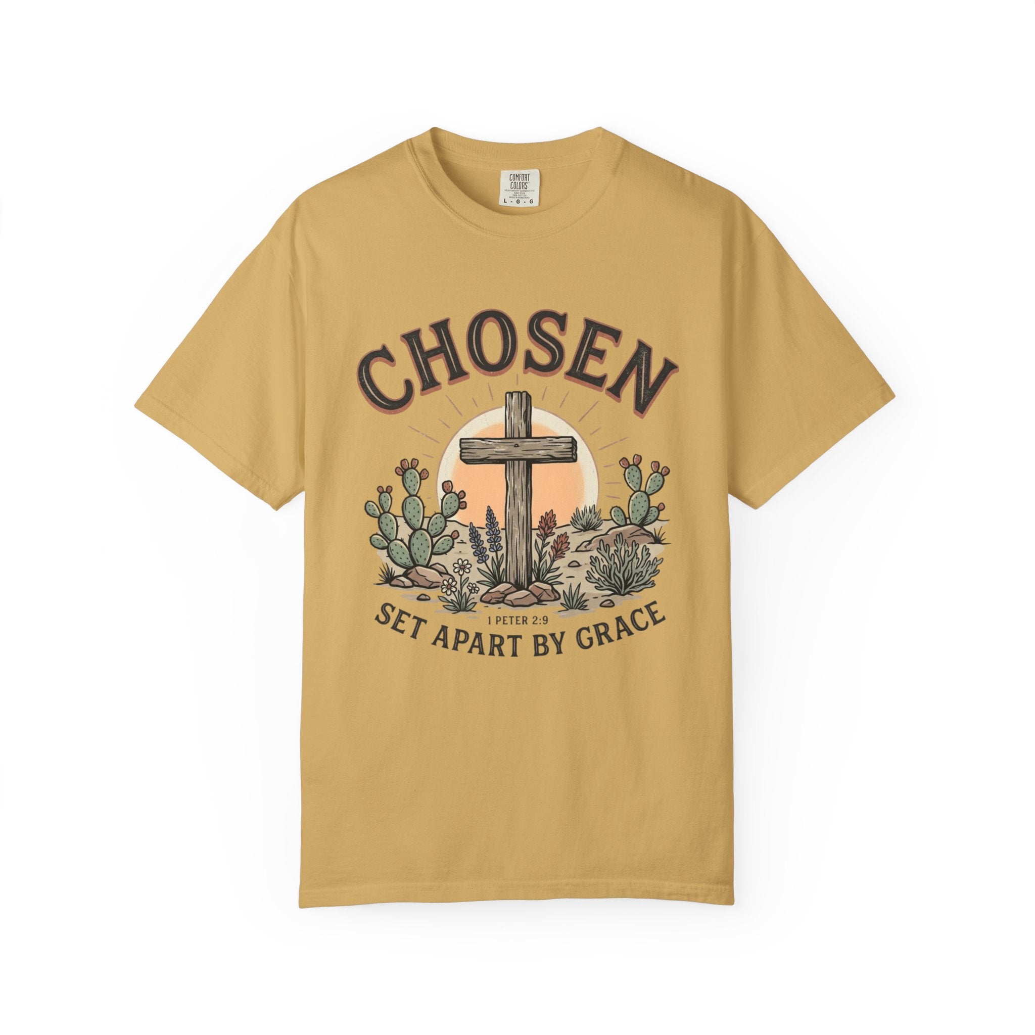 Chosen Cross T-Shirt — "Set Apart by Grace" Christian Faith Tee