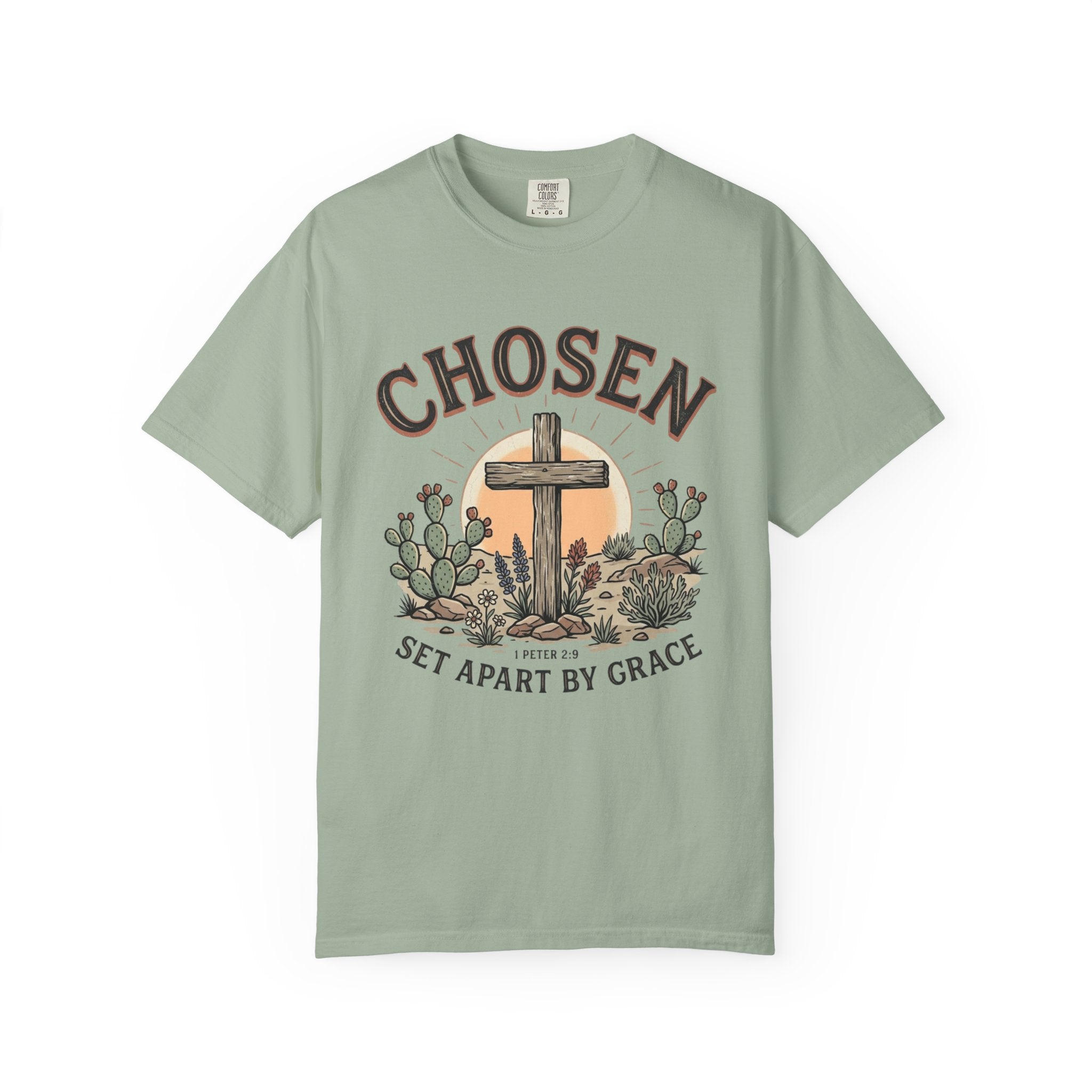 Chosen Cross T-Shirt — "Set Apart by Grace" Christian Faith Tee